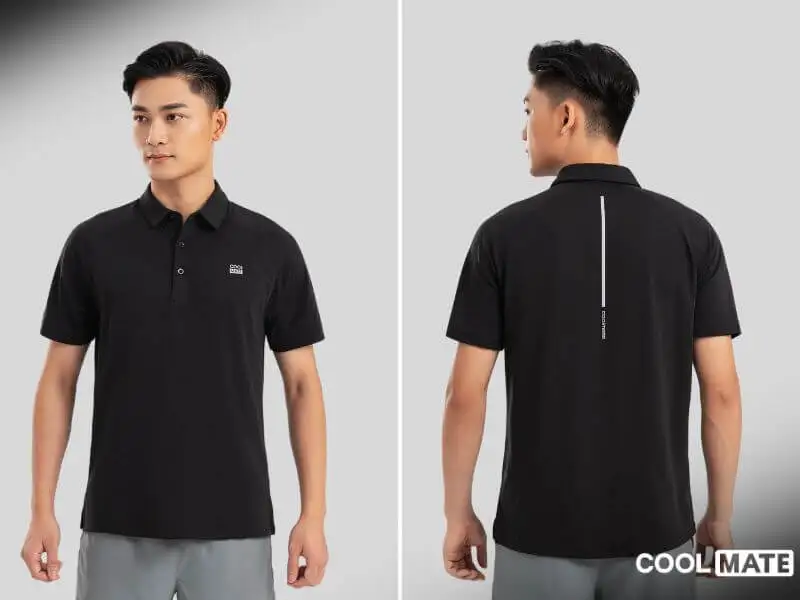 Áo polo đen Slim-Fit Coolmate