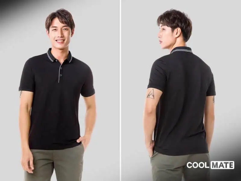 Áo polo đen tay ngắn Coolmate