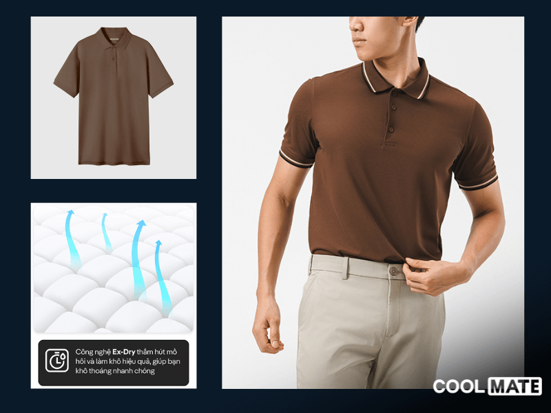 Áo polo nâu đến từ Coolmate