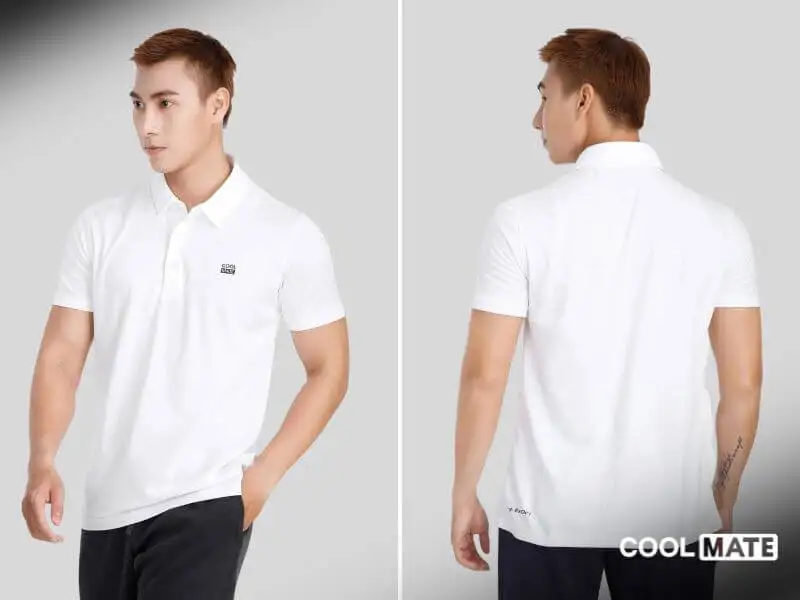 Áo polo trắng Regular-Fit Coolmate