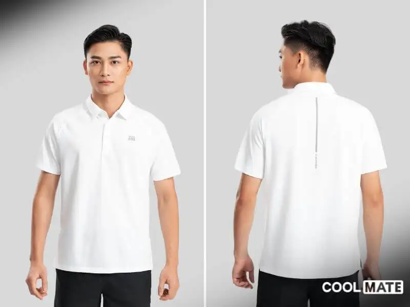 Áo polo trắng Slim-Fit Coolmate