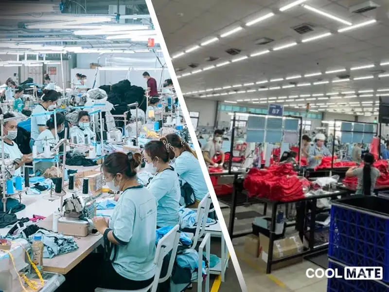 Áo polo trắng Coolmate được sản xuất từ nhà máy Hồng Ngọc và Scavi