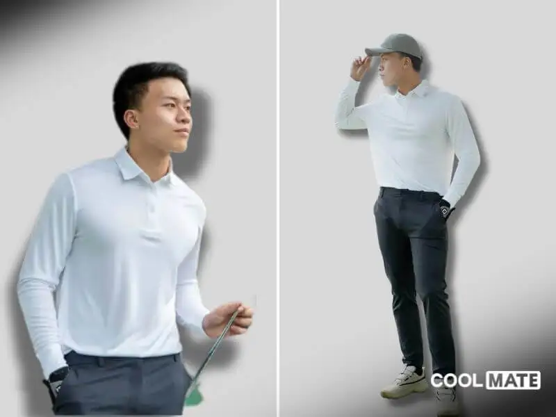 Bảng hướng dẫn chọn size áo polo trắng Coolmate 