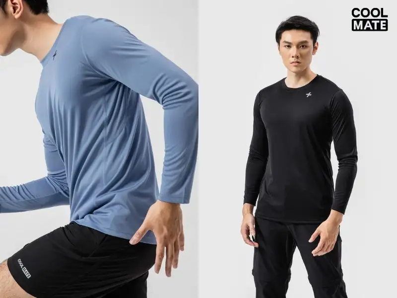 Áo dài tay vải polyester thể thao Essentials