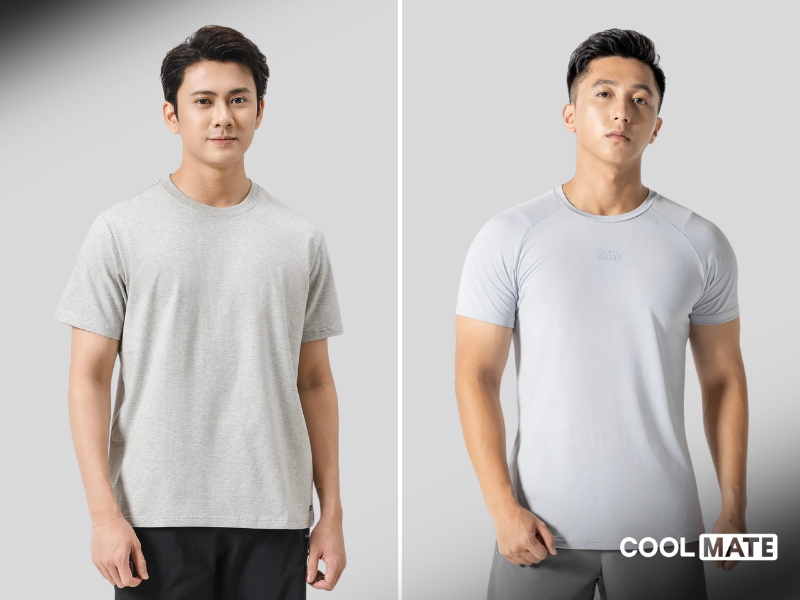 Áo thun xám Regular-fit và Slim-fit đến từ Coolmate