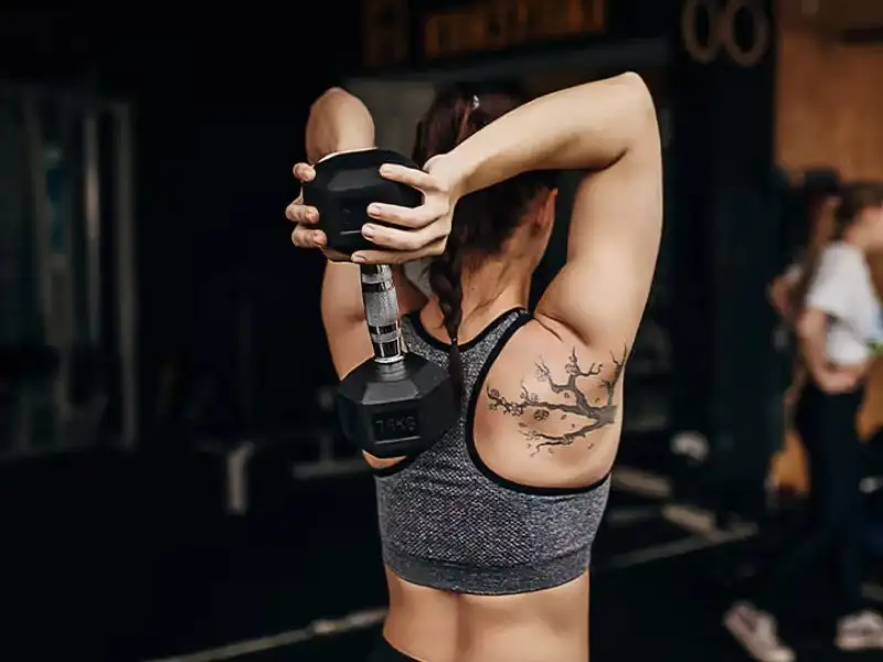 Overhead triceps extensions tập trung phát triển nhóm cơ tam đầu 