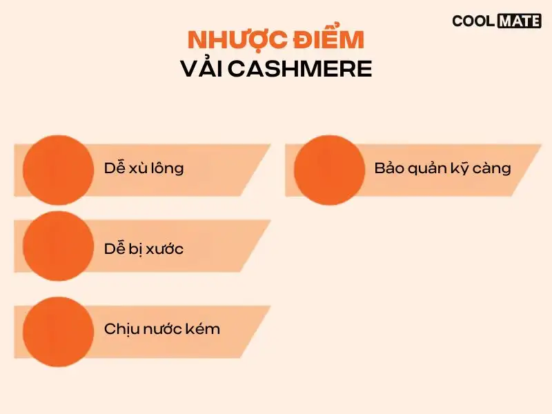 Nhược điểm vải Cashmere