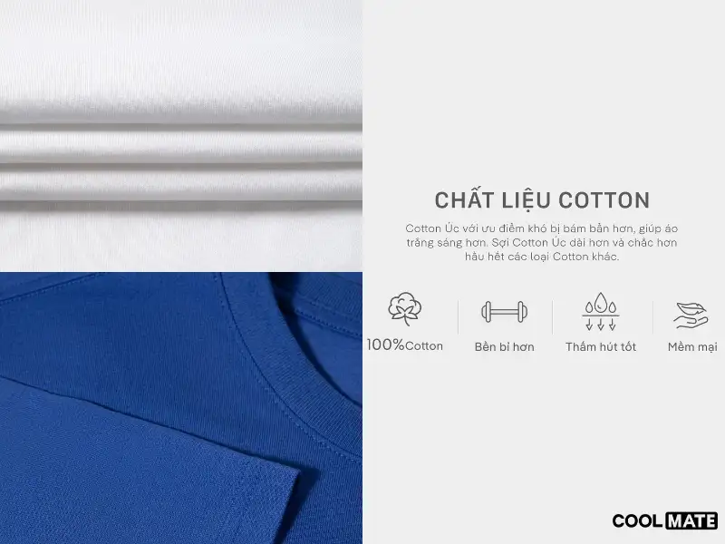 Chất liệu may áo thun in hình nhà Coolmate