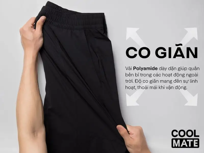  Chất liệu vải Polyamide được ứng dụng trên quần Jogger Coolmate 