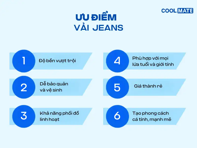 Những ưu điểm nổi bật của vải quần jeans 