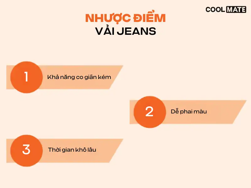 Chất liệu vải jean lại dễ phai màu sau một thời gian sử dụng