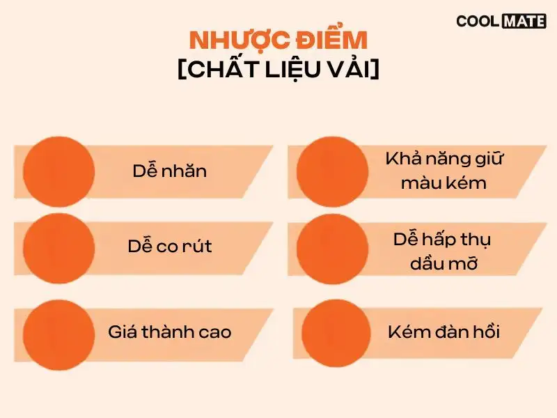 Tuy nhiên chất liệu này cũng tồn tại một số nhược điểm nhất định