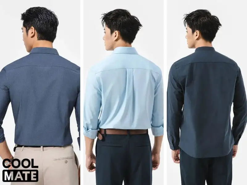 Form dáng đa dạng của áo sơ mi nam Coolmate: Slim-fit, Regular-fit và Loose-fit