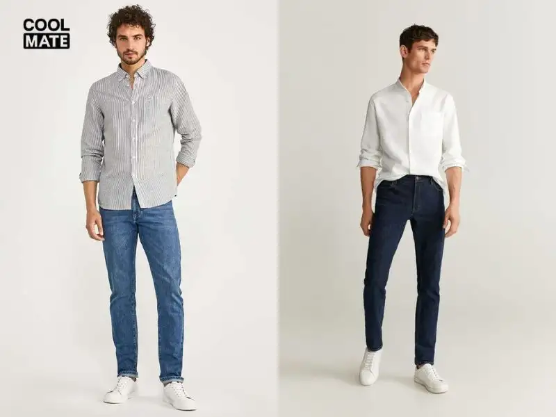 Kết hợp quần jean nam Slim-fit với áo sơ mi