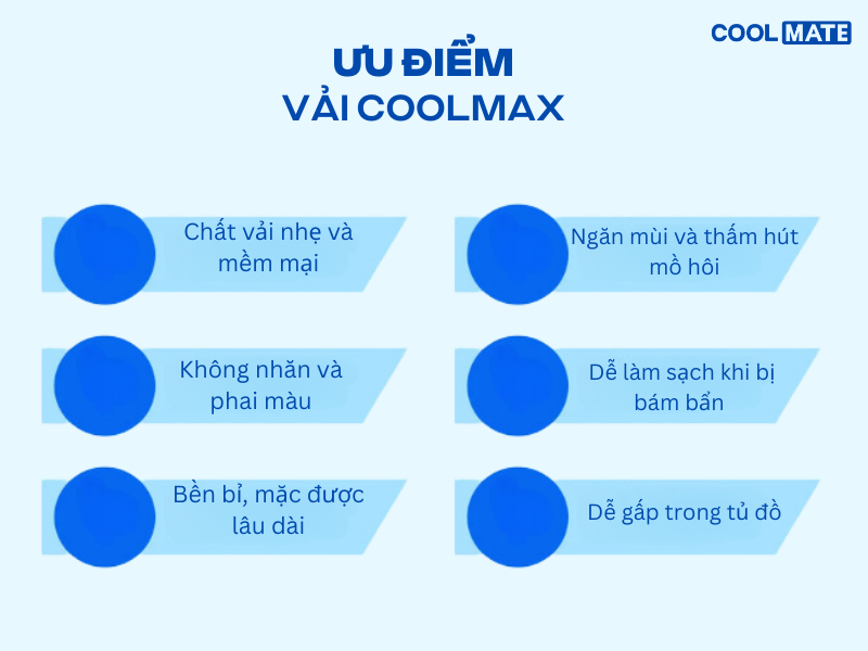 Ưu điểm của vải Coolmax