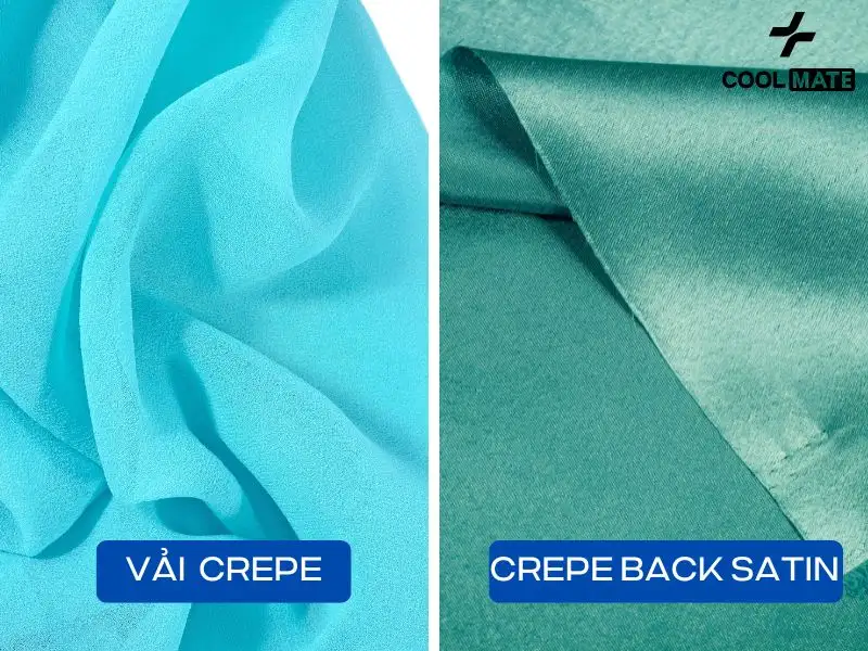 Crepe Back Satin là loại vải có một mặt là satin bóng và mặt còn lại có kết cấu crepe