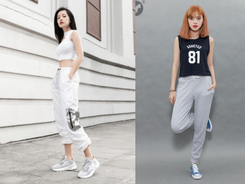 Áo ba lỗ kết hợp quần jogger