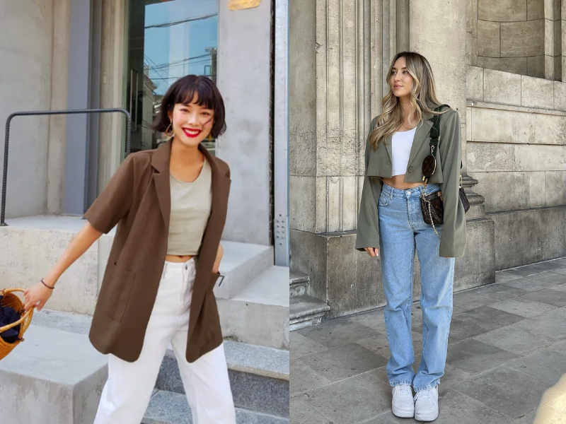 Áo ba lỗ mix blazer