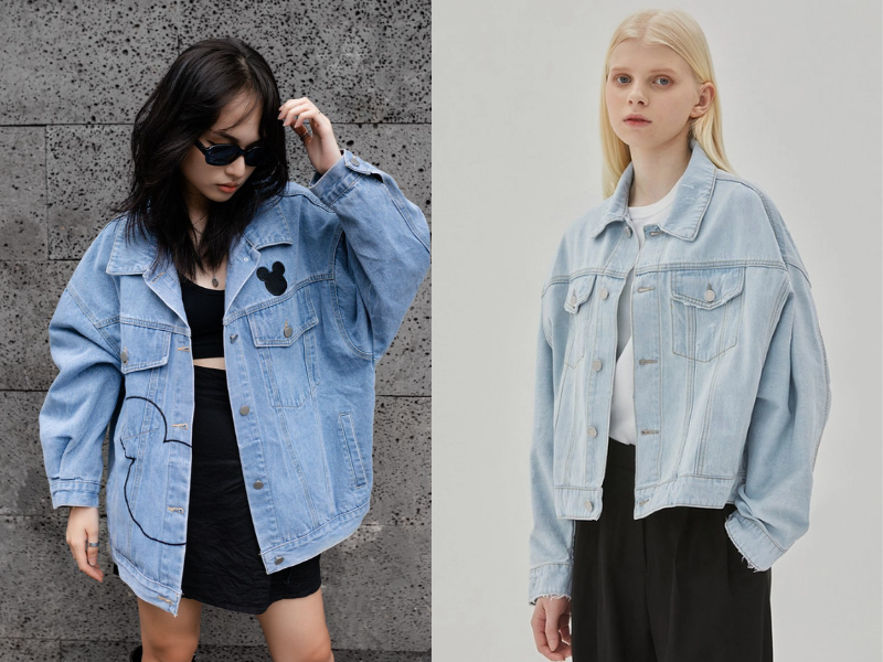 Áo ba lỗ kết hợp áo khoác denim jacket