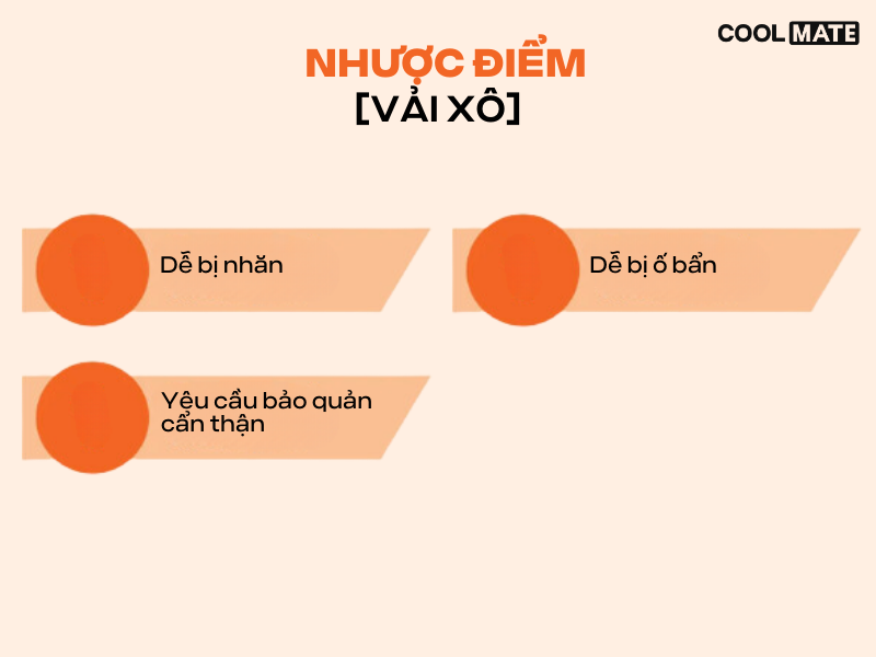 Nhược điểm của vải xô