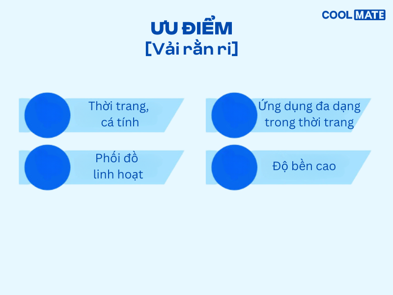 Đây là những ưu điểm tuyệt vời của vải rằn ri