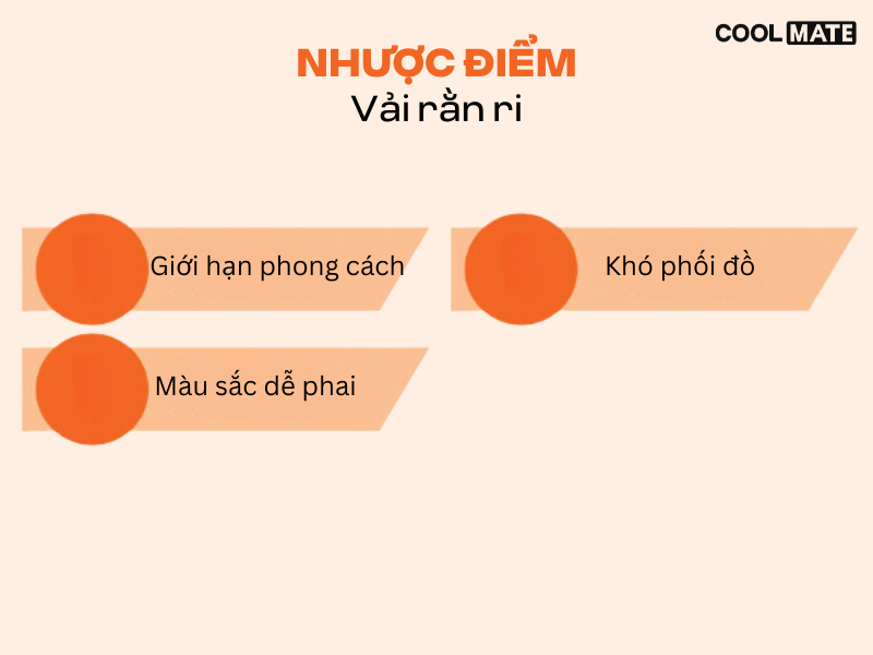 Tuy nhiên, vải rằn ri cũng có những nhược điểm đáng lưu ý