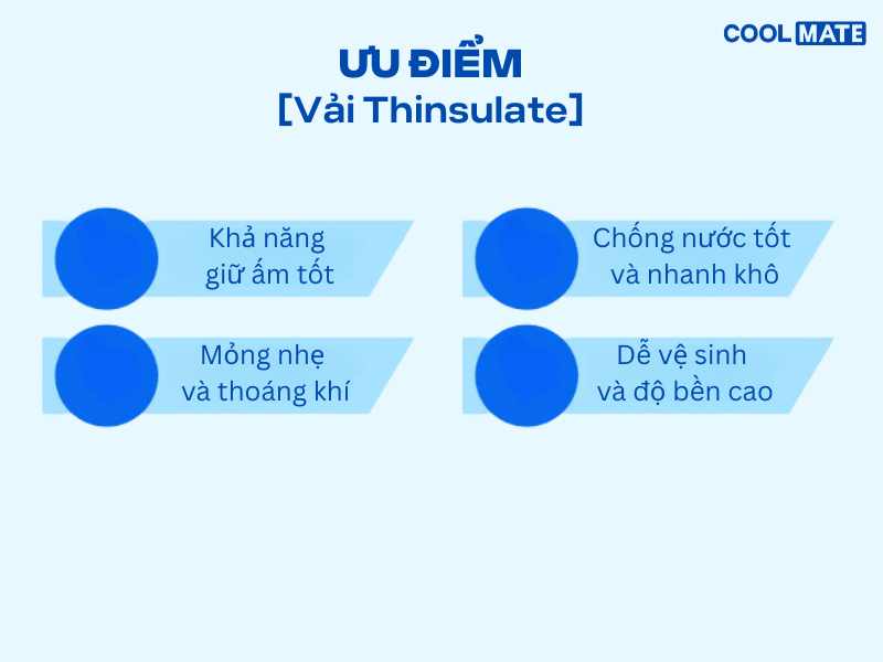 Đây là những ưu điểm tuyệt vời của vải Thinsulate