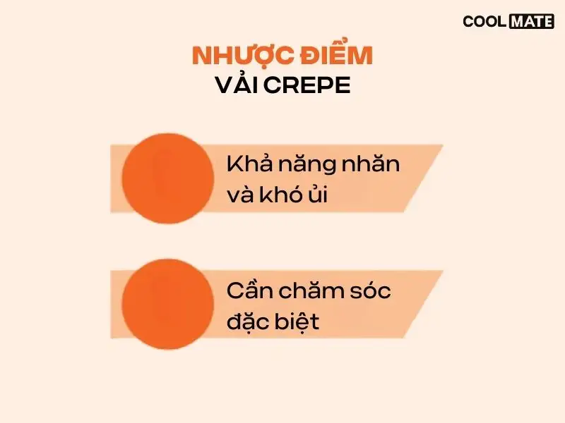 Nhược điểm của vải Crepe