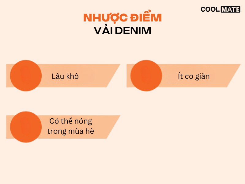 Nhược điểm của vải denim