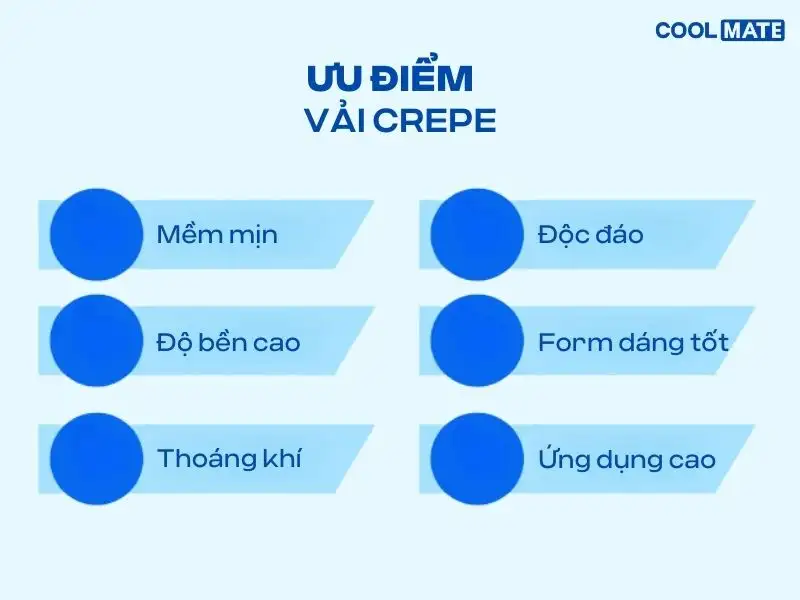 Ưu điểm của vải Crepe