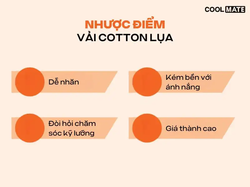 Nhược điểm vải cotton lụa