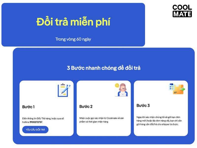 Miễn phí đổi trả trong vòng 60 ngày