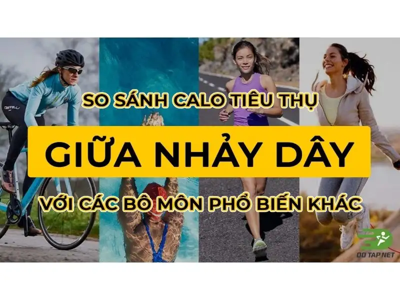 So sánh calo tiêu thụ giữa nhảy dây và các bộ môn khác 