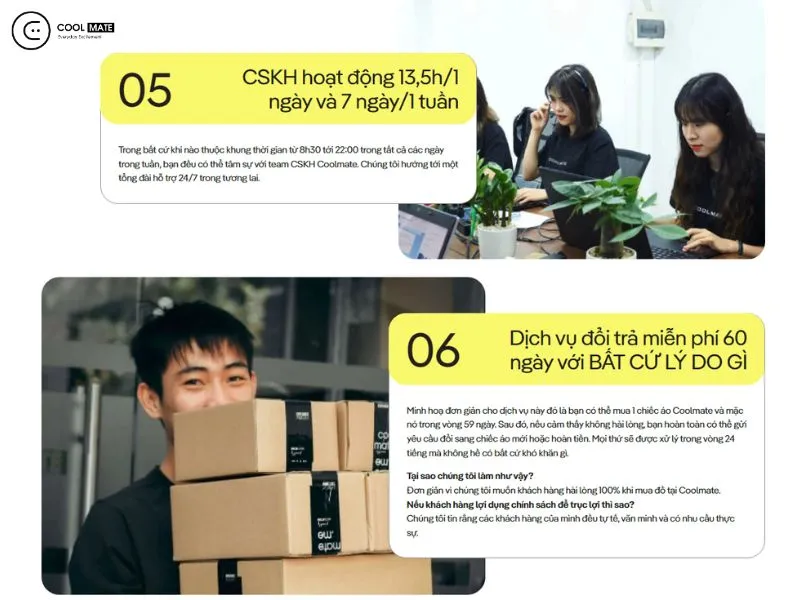 Những quyền lợi dành cho khách hàng tại Coolmate 