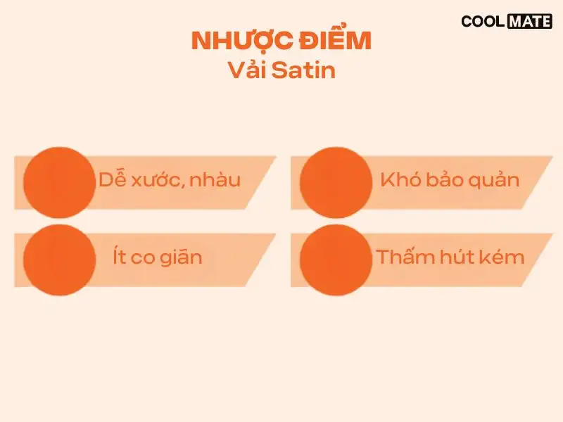 nhược điểm vải satin