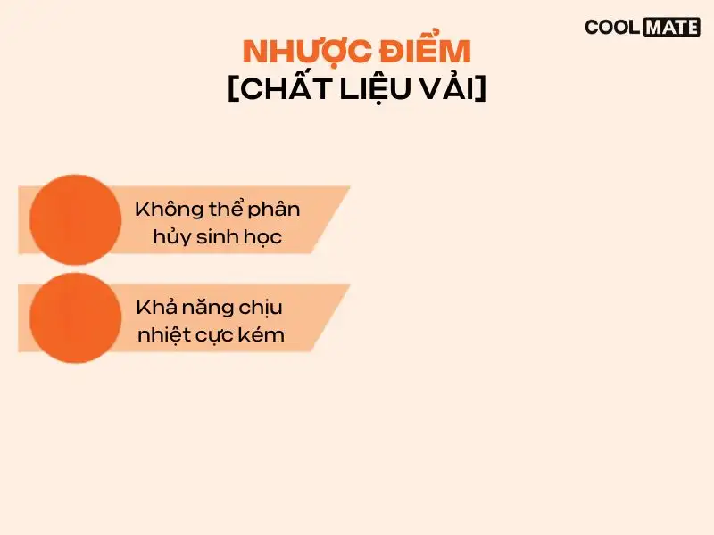 vải polyamide cũng tồn tại những nhược điểm đáng chú ý