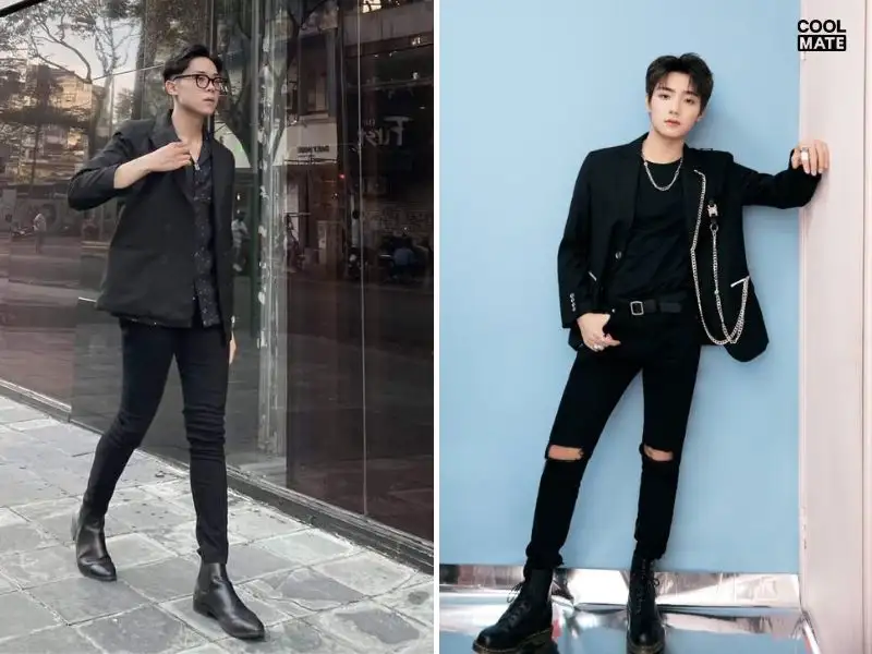 Phối quần jean skinny nam với áo blazer