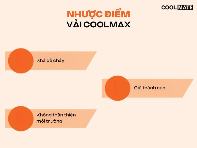 Một vài nhược điểm của vải Coolmax 