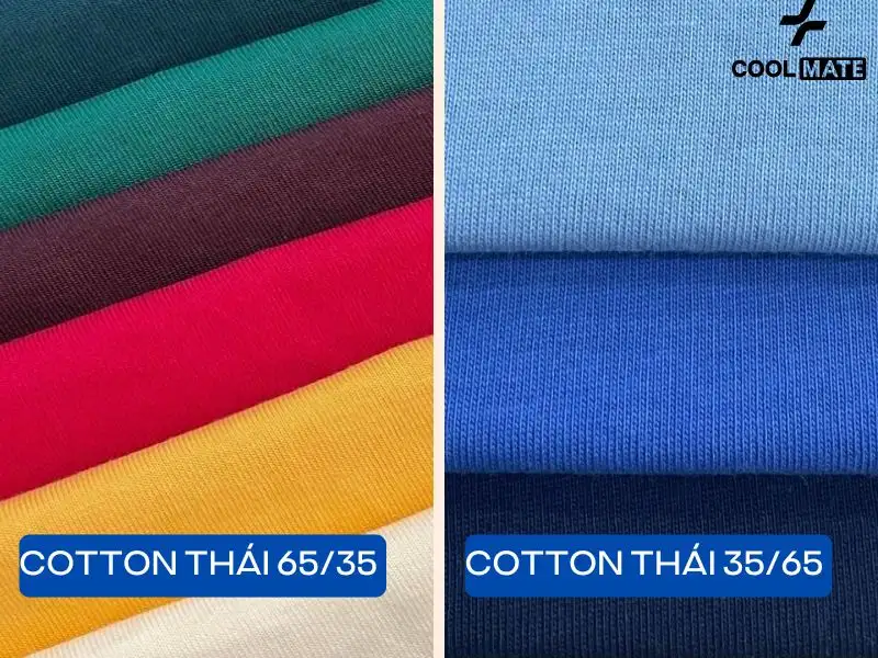 Vải cotton thái 65/35 và 35/65 khác nhau ở tỷ lệ polyester và cotton