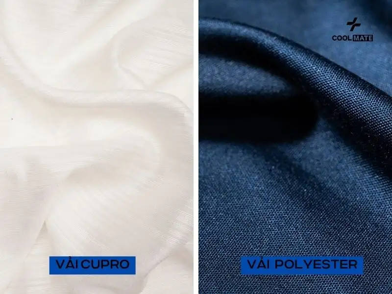 vải cupro và vải polyester