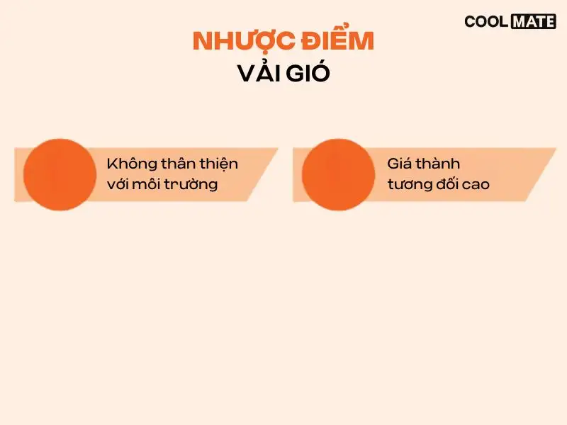 Nhược điểm vải gió