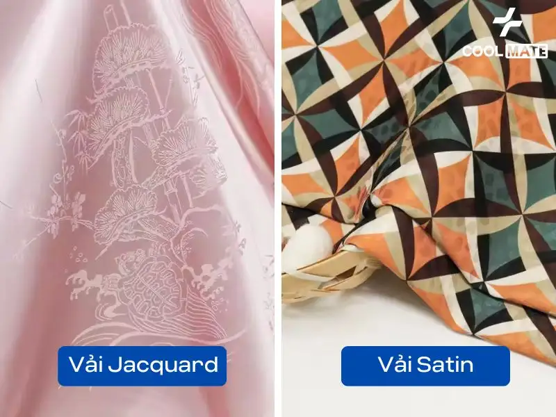 Vải Jacquard với Vải Satin