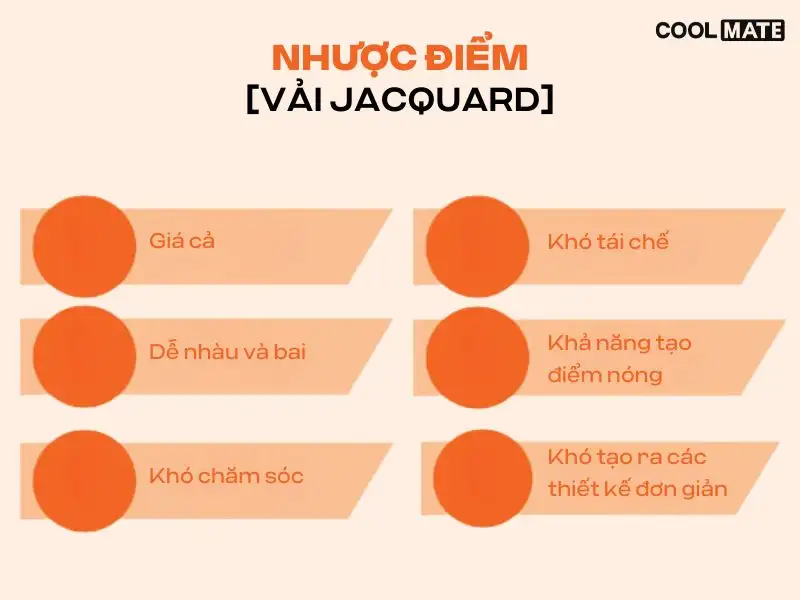 Vải Jacquard nhược điểm