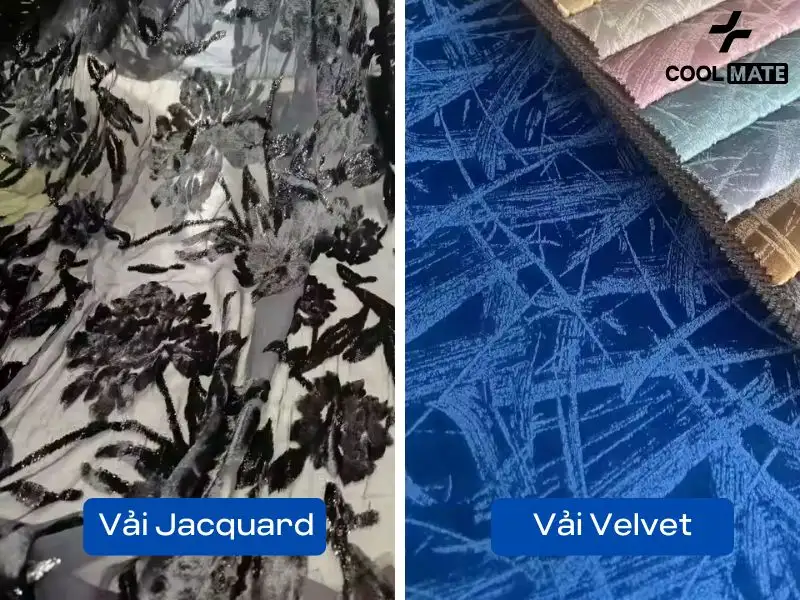 Vải Jacquard với Vải Velvet