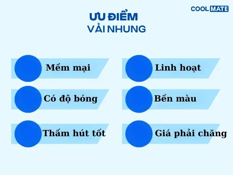 Ưu điểm của vải nhung