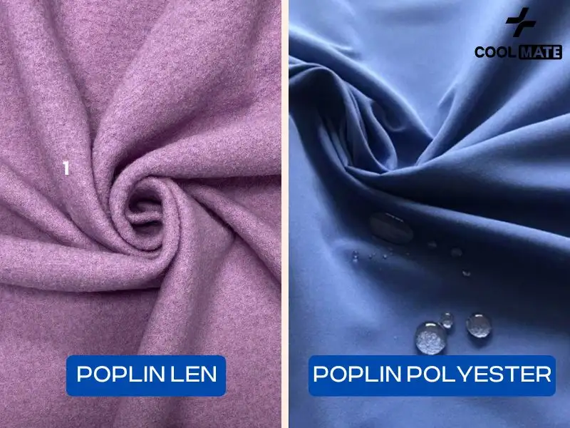 Vải poplin len và poplin polyester