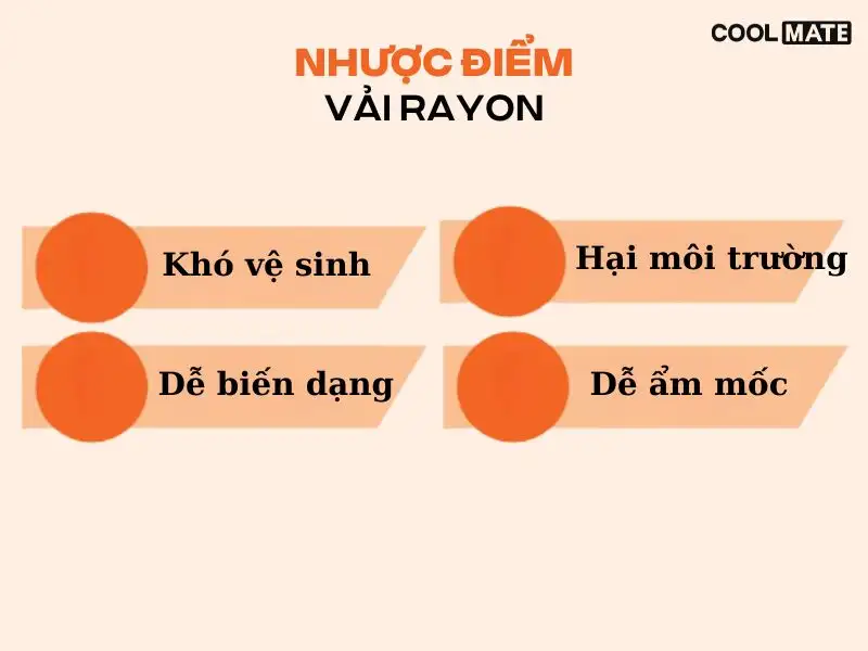 Nhược điểm của vải rayon