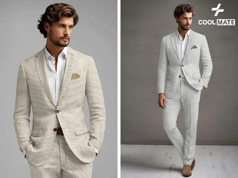 Suit seersuck lịch lãm, hiện đại