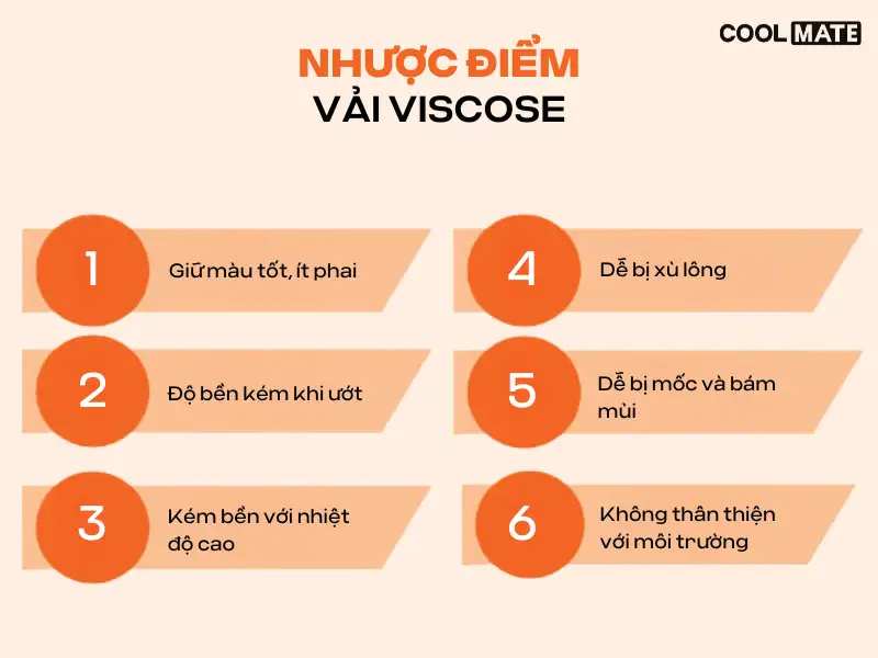 Một vài nhược điểm nổi bật của vải viscose