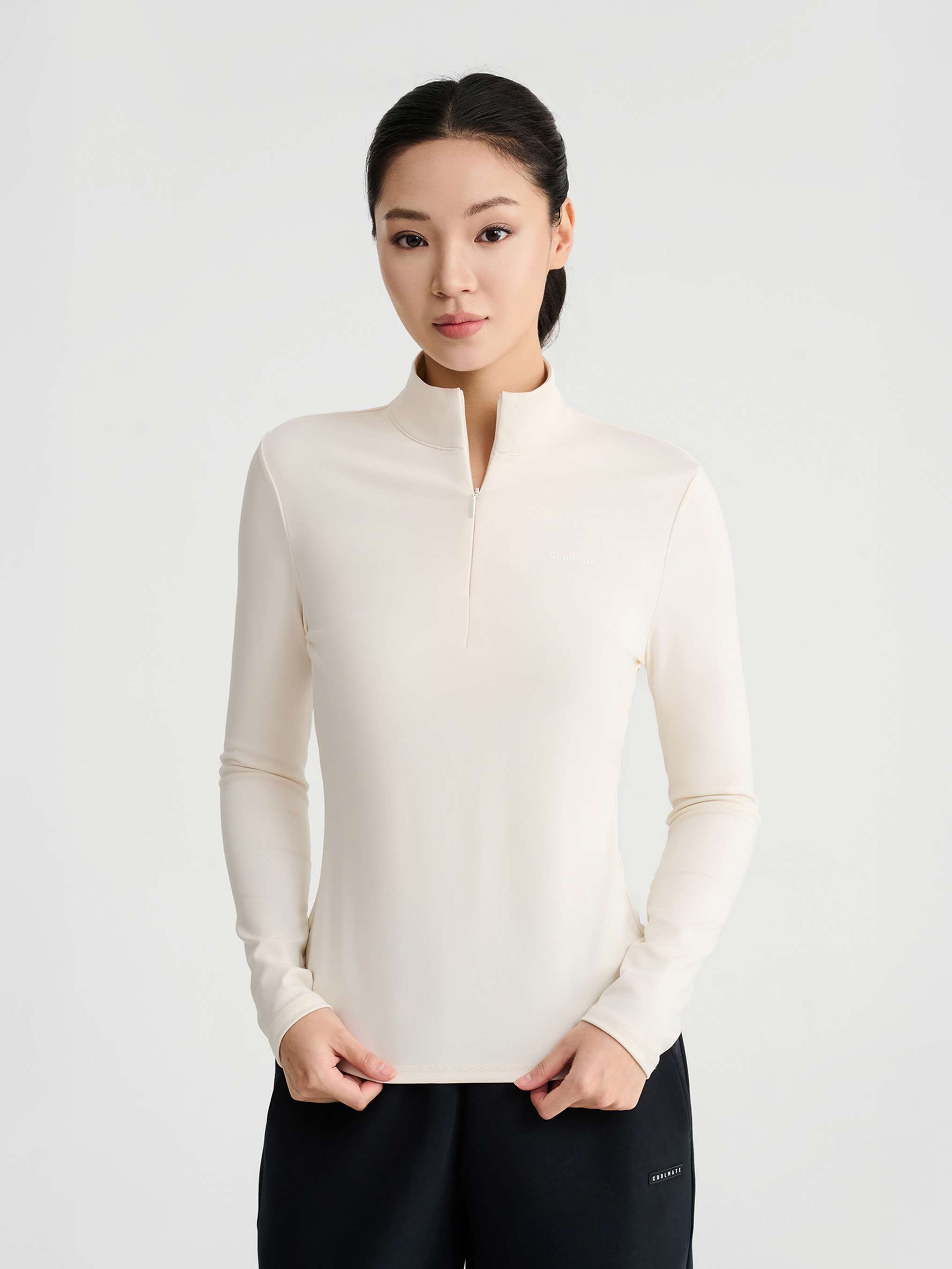 Áo dài tay thể thao nữ khoá zip